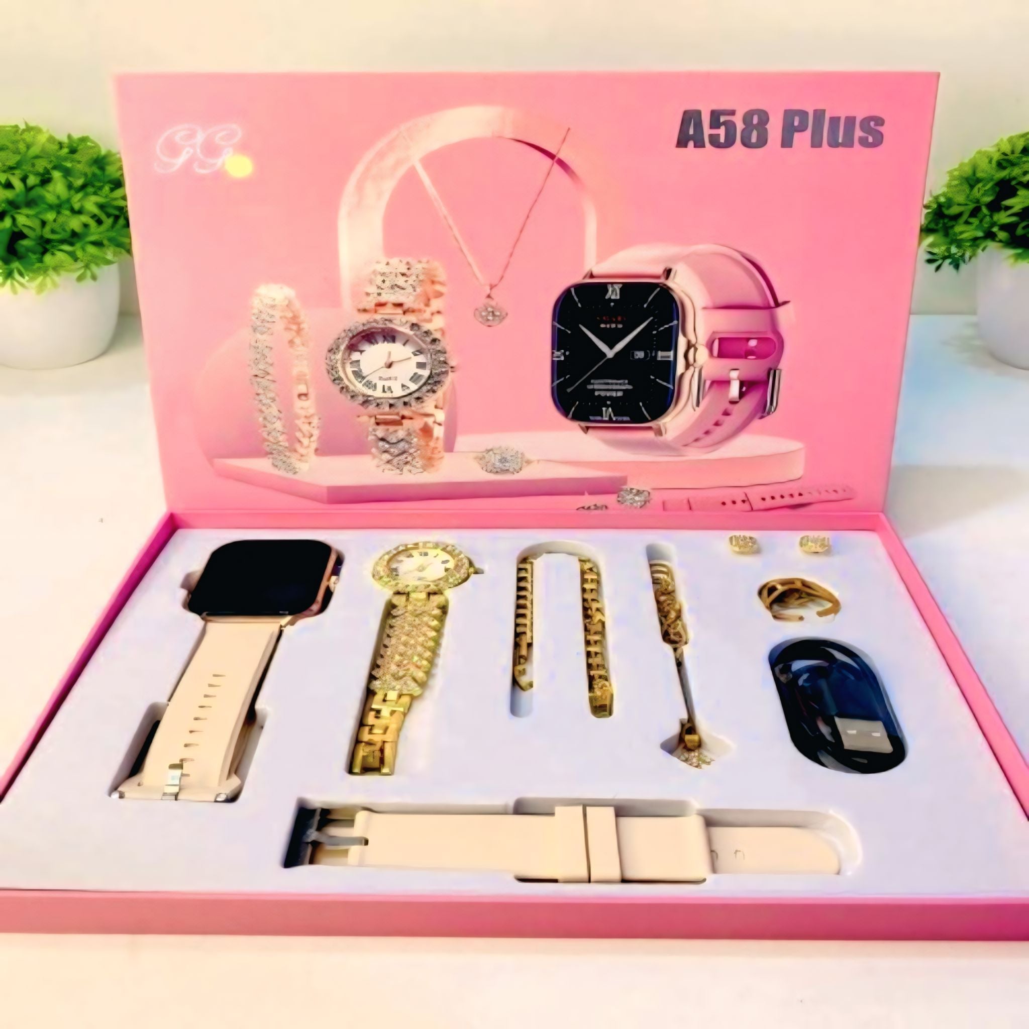 smartwatch A58 plus multiple strapes
